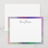 Rosa grüne holografische, moderne Flachbild-Note-K Mitteilungskarte (Vorne/Hinten)