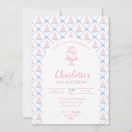 Rosa grüne Hortensie blaue Bogen Trellis Einladung