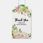 Rosa, grüne Hydrangea-Ballone Geschenkanhänger (Vorderseite)