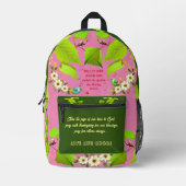 Rosa/grüne Inspirationsmotivationen Bedruckter Rucksack (Vorderseite)