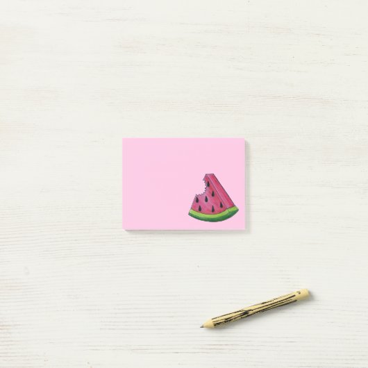 Rosa Grüne Juicy Watermelon Melon Slice Frucht Post-it Klebezettel (Auf Schreibtisch)