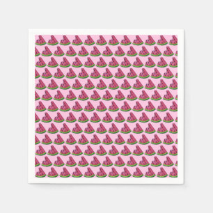 Rosa Grüne Juicy Watermelon Melon Slice Frucht Serviette