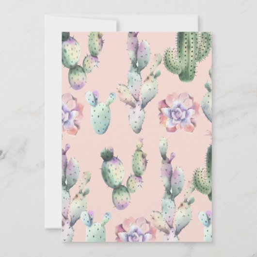 Rosa grüne Kaktus Taco Bout Eine Babydusche UAWG Einladung (Rückseite)