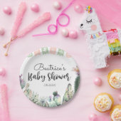 Rosa grüne Kaktus Taco Bout Eine Babydusche UAWG Pappteller (Party)