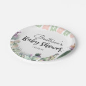 Rosa grüne Kaktus Taco Bout Eine Babydusche UAWG Pappteller (Schrägansicht)