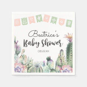 Rosa grüne Kaktus Taco Bout Eine Babydusche UAWG Serviette
