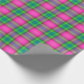 Rosa grüne karierte Muster Party Packung Geschenkpapier (Ecke)