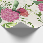 Rosa grüne Klee Flora Wasserfarbe Geschenkpapier (Ecke)