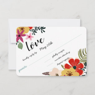 Rosa Grüne Lavendel Liebe Flora Fauna RSVP Karte