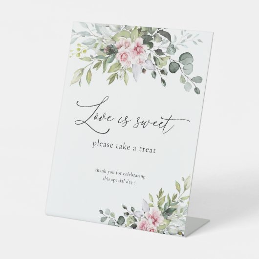 Rosa grüne Liebe ist ein süßes Zeichen Sockelschild (Vorderseite)