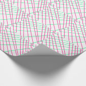 Rosa grüne Linien, Kinderkunst, geometrische Maler Geschenkpapier (Ecke)