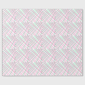 Rosa grüne Linien, Kinderkunst, geometrische Maler Geschenkpapier (Flach)