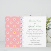 Rosa Grüne Maisien Blumenfrühlingshochzeit Einladung (Stehend Vorderseite)