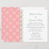 Rosa Grüne Maisien Blumenfrühlingshochzeit Einladung (Vorne/Hinten)