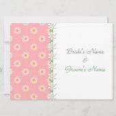 Rosa Grüne Maisien Blumenfrühlingshochzeit Einladung (Rückseite)