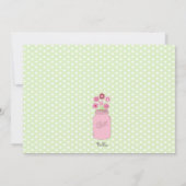 Rosa + Grüne Mason Jar Blume Brautparty Party Einladung (Rückseite)