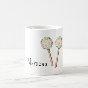 Rosa grüne mexikanische Maracas aus Gold  Kaffeetasse