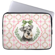 Rosa & Grüne Miniature Schnauzer Laptop-Hülle