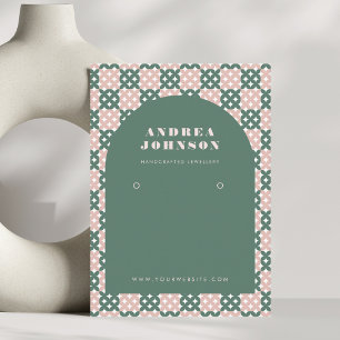 Rosa grüne Mitte des Jahrhunderts Moderner Bogen A Visitenkarte