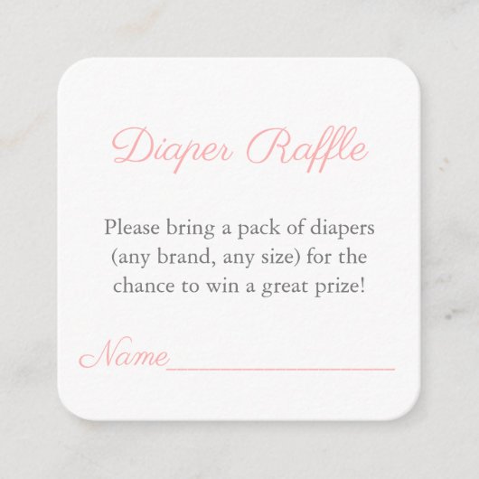 Rosa grüne Monogram Babydusche Windelwanne Begleitkarte (Vorderseite)