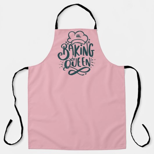 Rosa grüne Monogramm Backen Königin Mütter Geschen Schürze (Vorderseite)