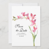 Rosa-grüne Orchidee-Blume Sommer Save the Date Einladung (Vorderseite)