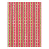 Rosa & grüne Ornamente & Schneeflocken Tischdecken (Vorderseite)