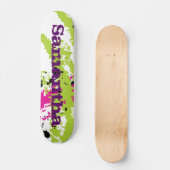 Rosa grüne Paint Splash Ink Comp Skateboard (Vorderseite)