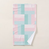 Rosa Grüne Pastellfarben Trendy Elegant Badhandtuch Set (Handtuch)