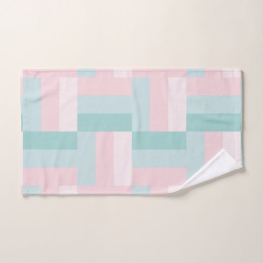 Rosa Grüne Pastellfarben Trendy Elegant Badhandtuch Set (Handtuch)