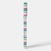 Rosa grüne Pastete Streifen Monogramm Case-Mate iPhone Hülle (Rückseite / Rechts)