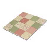 Rosa-grüne Patchwork-Quiltdecke Rustikales Farmhau Fliese (Seite)