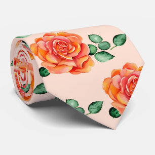 Rosa grüne Pfirsichblume Rose Krawatte