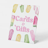 Rosa grüne Popsiv-Party-Karten und Tafelschild Sockelschild (Vorderseite)