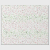Rosa grüne Punkte Geschenkpapier (Flach)
