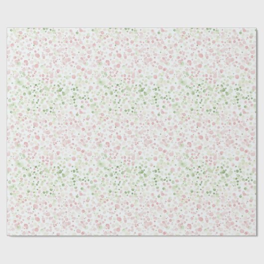 Rosa grüne Punkte Geschenkpapier (Flach)
