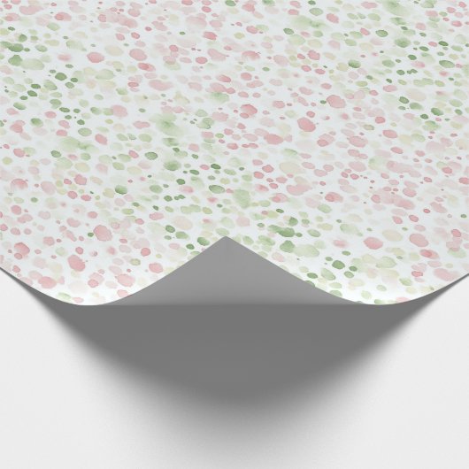 Rosa grüne Punkte Geschenkpapier (Ecke)