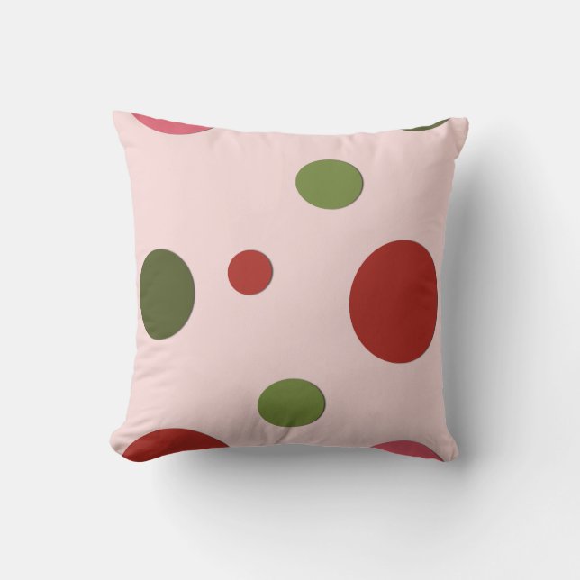 Rosa grüne Punkte Kissen (Vorderseite)