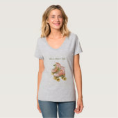 Rosa Grüne Rollschuhe T-Shirt (Vorderseite Vollansicht)