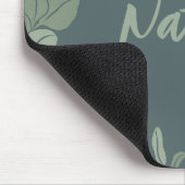 Rosa-grüne Rosa-Blüte in Monogramm-Schrift Mousepad (Ecke)