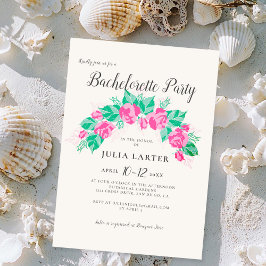 Rosa Grüne Rose Blume Garten Junggeselinnen-Abschi Einladung