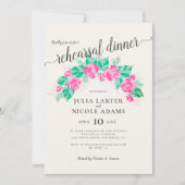 Rosa Grüne Rose Blume Gartengarten Probe Abendesse Einladung (Vorderseite)