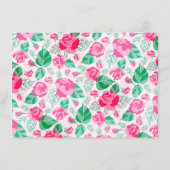 Rosa Grüne Rose Blume Gartenüberdacht Menükarte (Rückseite)
