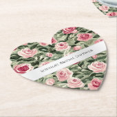Rosa grüne Rose Blumenstrauß Brautparty Untersetzer (angewinkelt)