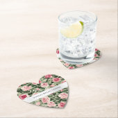 Rosa grüne Rose Blumenstrauß Brautparty Untersetzer (Vor Ort)