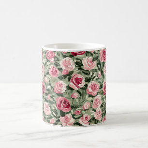 Rosa grüne Rose Kaffeetasse
