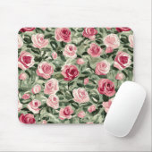 Rosa grüne Rose Mousepad (Mit Mouse)