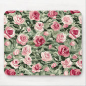 Rosa grüne Rose Mousepad (Vorne)