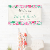 Rosa Grüne Rose Petals Blume Hochzeit Garten Banner (Insitu)