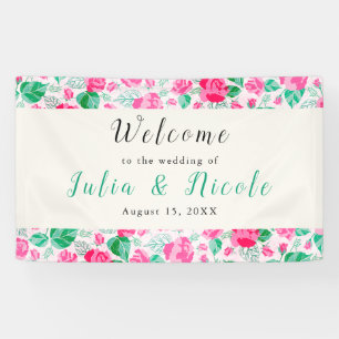 Rosa Grüne Rose Petals Blume Hochzeit Garten Banner